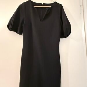 Express Classic Black Puff-Sleeve Sheath Dress